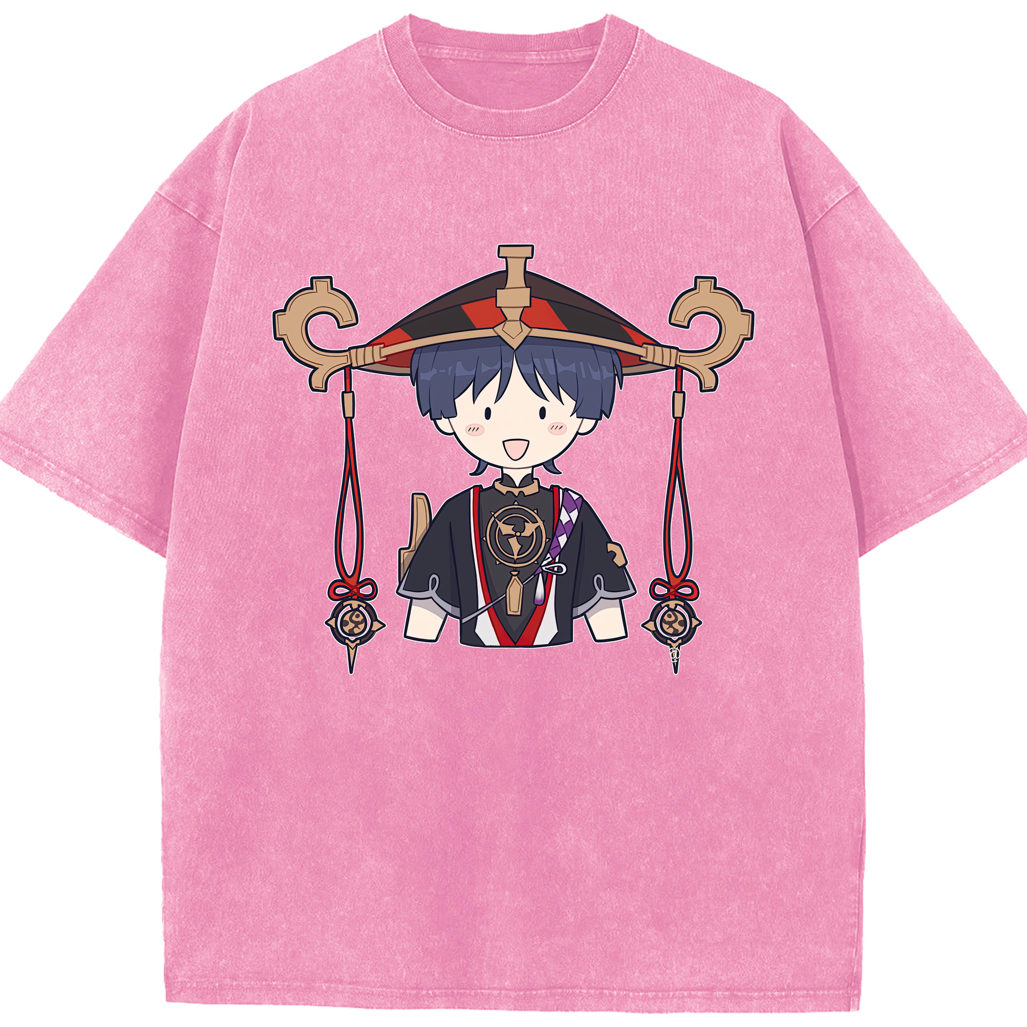 げんし神 さんペい genshin Sanpei 綿100% ヴィンテージ風 半袖Tシャツ（フロントプリント）